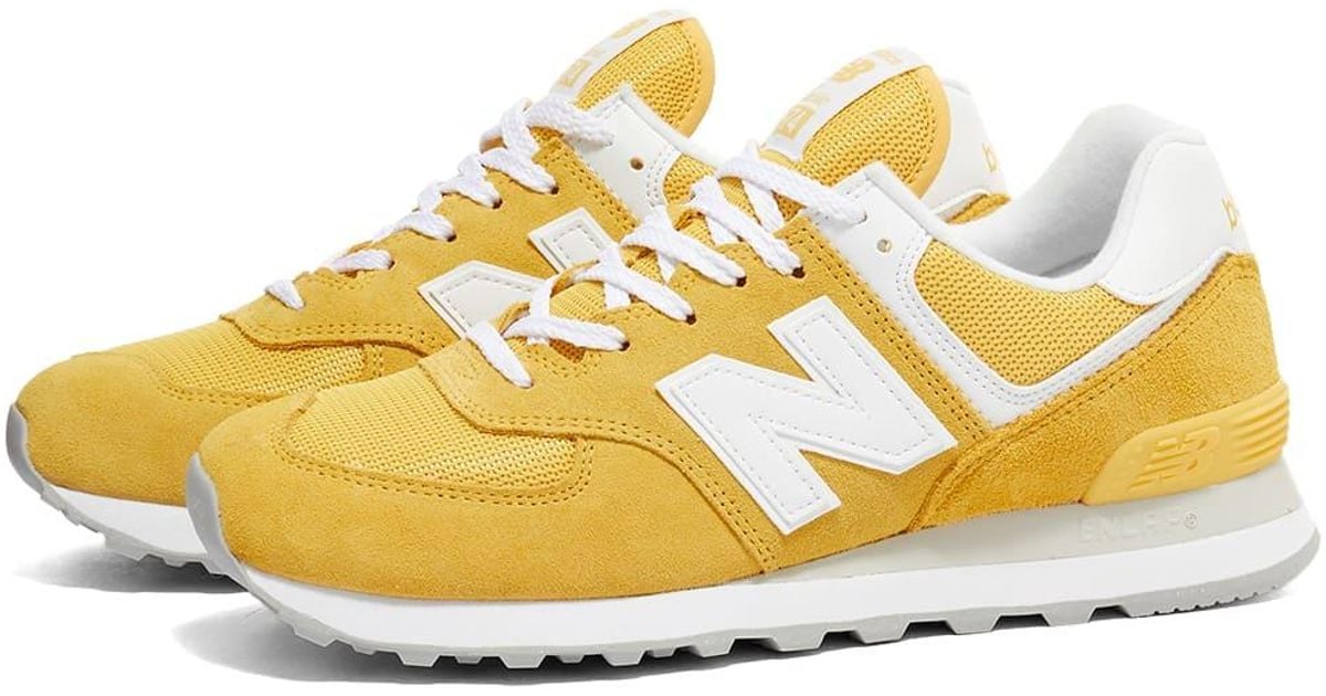 New Balance Suede Wl574fv2 Sneakers in Yellow | Lyst