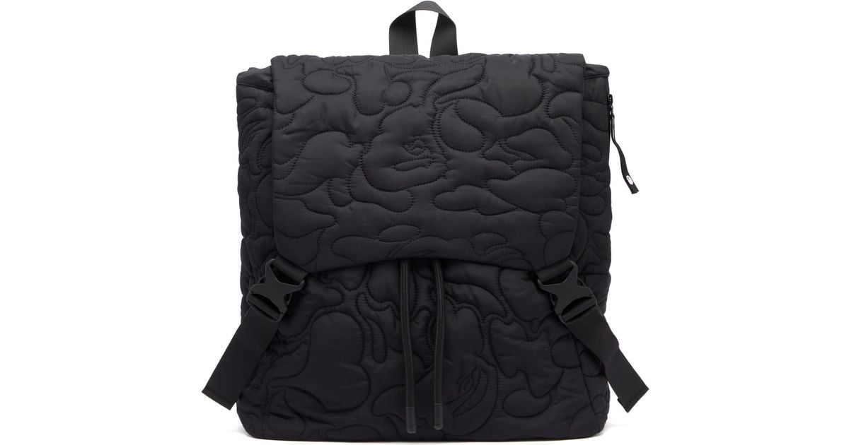 A Bathing Ape Neon Camo Quilted Backpack in Black | Lyst