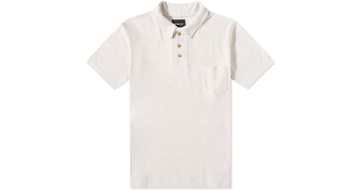 Howlin' Howlin' Mr Fantasy Towelling Polo Shirt in White for Men | Lyst