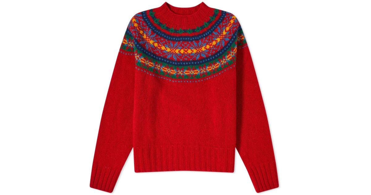 Howlin' Howlin' Living In The Light Fairisle Knit in Red for Men