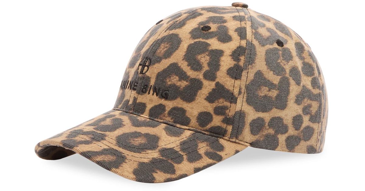 Anine Bing JeremyLeopard Print Baseball Cap - Tan & Black Anine Bing Jeremy Baseball Cap in Brown | Lyst UK main image 3