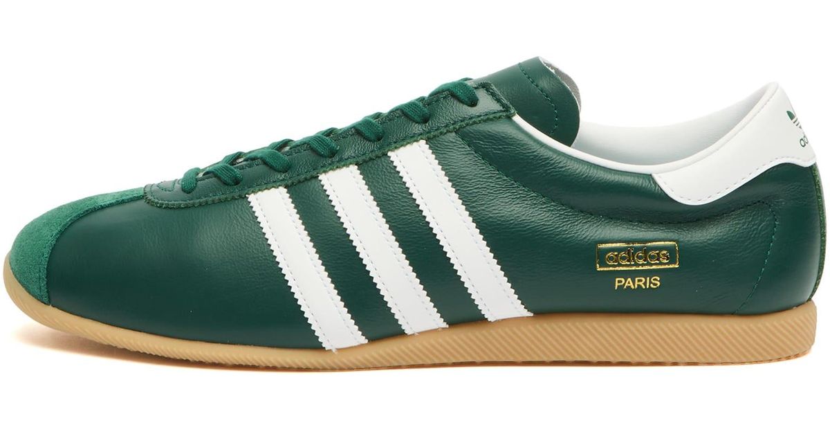 adidas gazelle silver green womens Adidas PARIS, Chalk White/Core Black/Gum – Beamhill