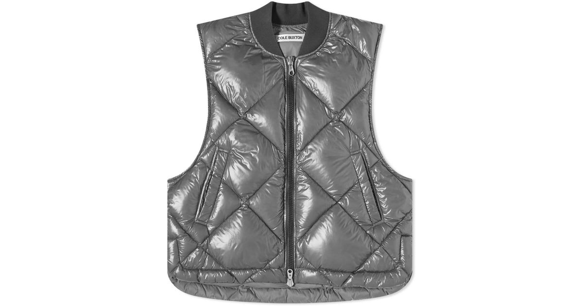 Cole Buxton Cb Quilted Vest in Grey for Men | Lyst UK