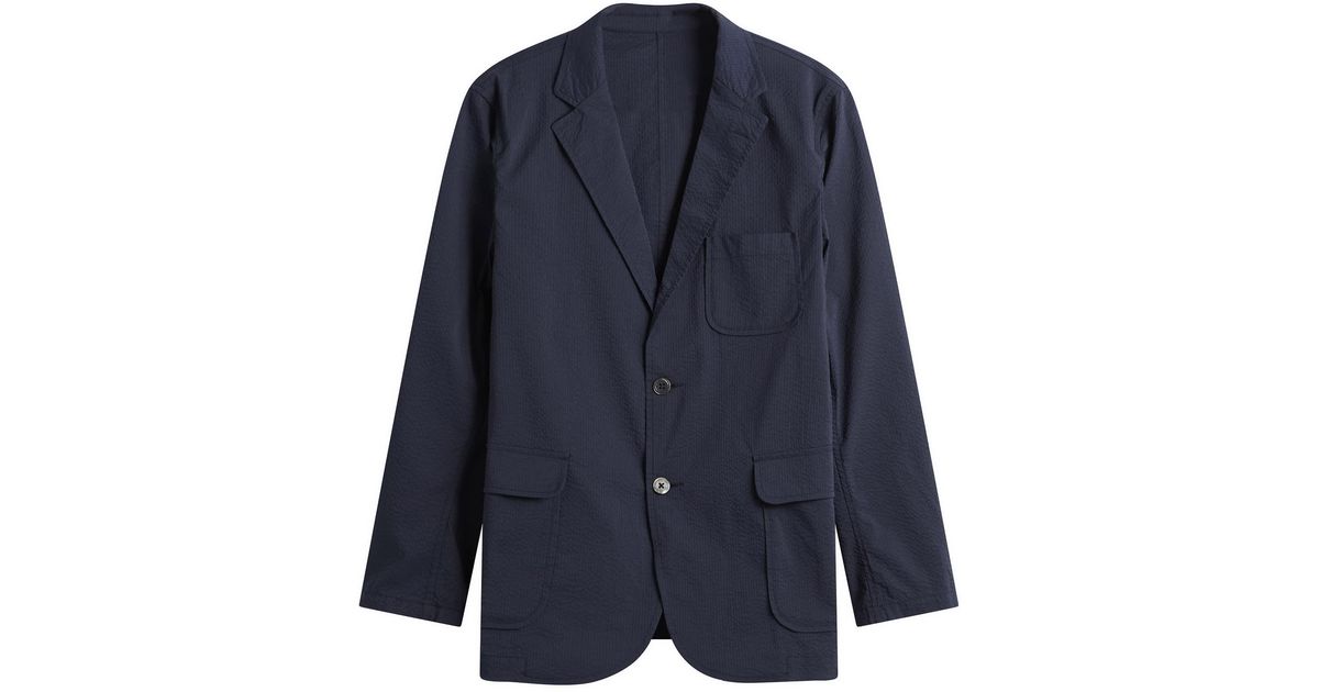 Beams Plus 3 Button Coolmax Seersucker Blazer in Blue for Men 