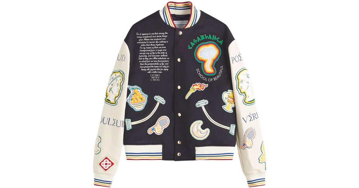 Casablanca カサブランカ / Casablanca Varsity Jacket Chenille Patchwork Bomber Jacket | Casablanca Paris