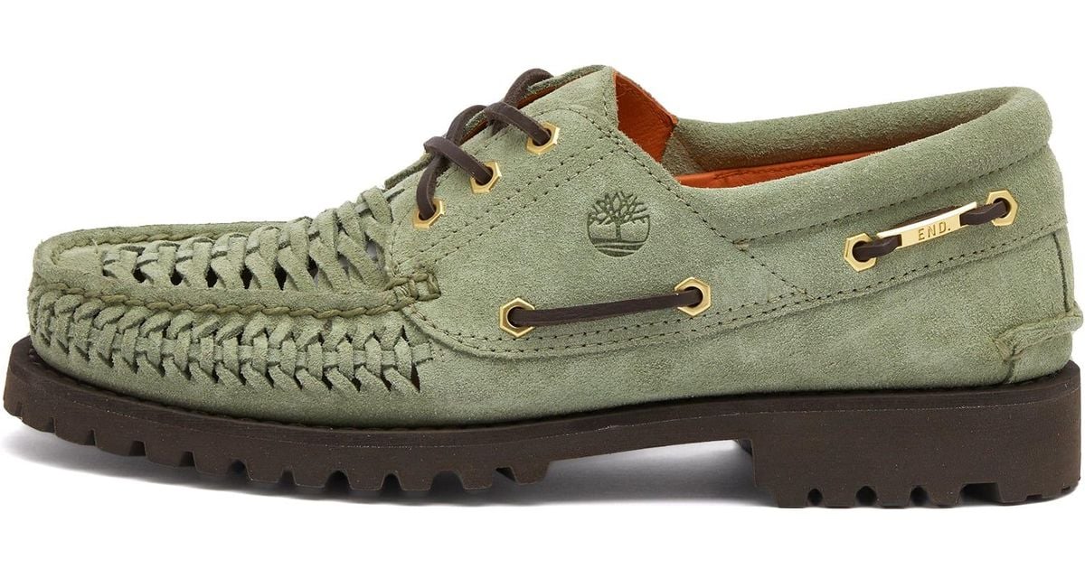 Timberland End. X Authentic 3 Eye Boat Shoe in Green for Men