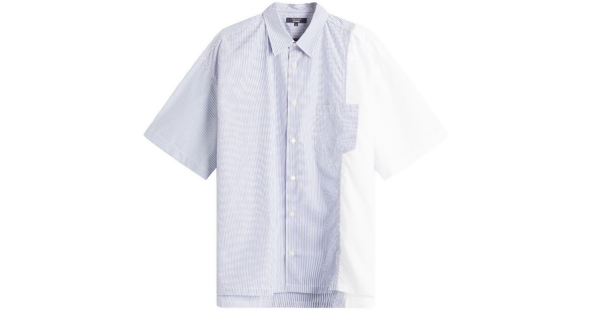 Comme des Garcons Homme 2007 blue cotton jersey tape detail short sleeve shirt M