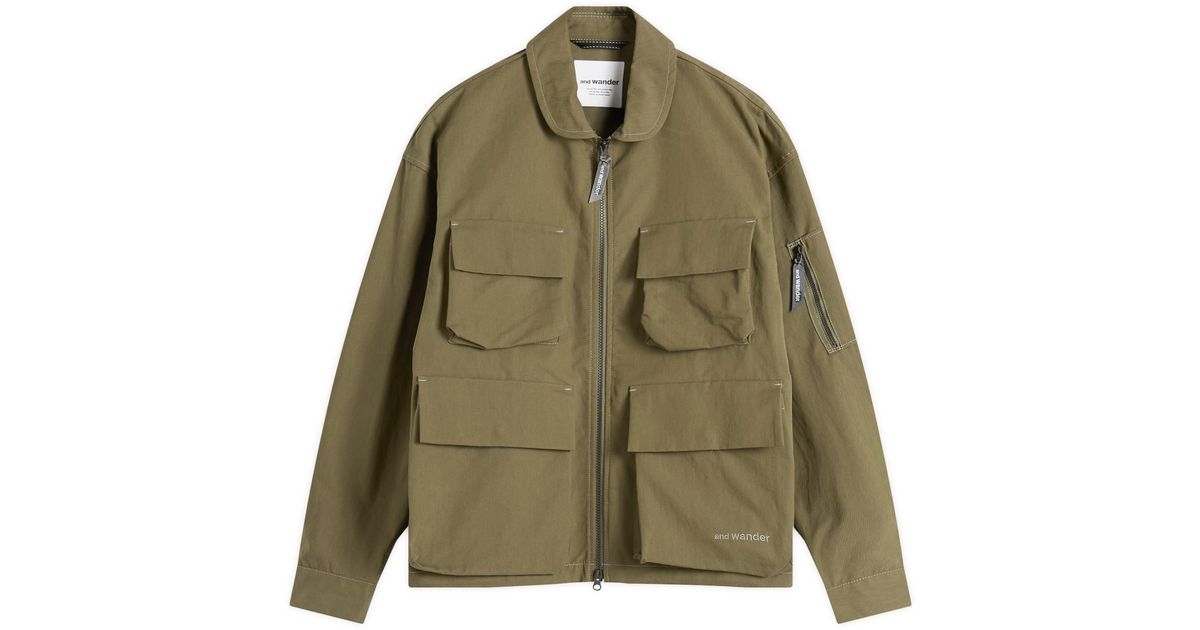 and wander C/Pe Twill Field Jacket in Green for Men | Lyst UK
