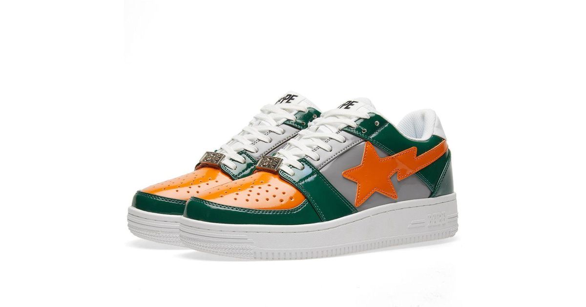 A Bathing Ape Leather Sta Low in Green 