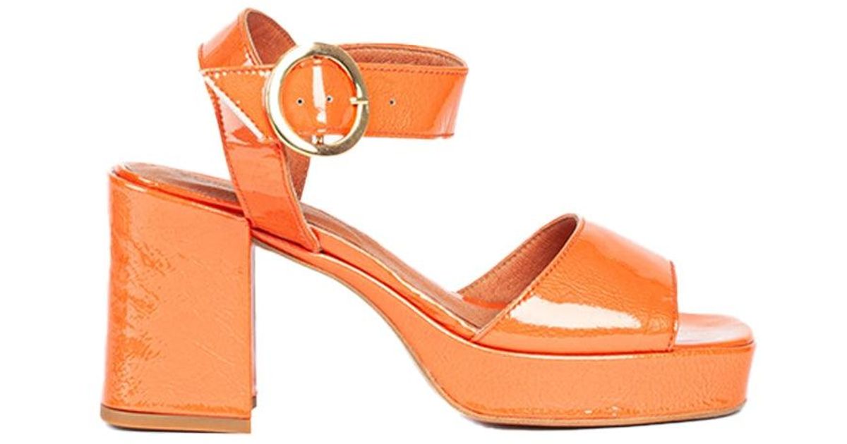 BUKELA Cille Orange Platform Sandals in Pink | Lyst