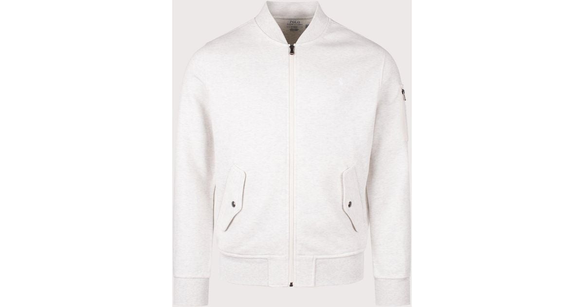 Polo Ralph Lauren Double-Knit Bomber Jacket in White for Men Lyst UK