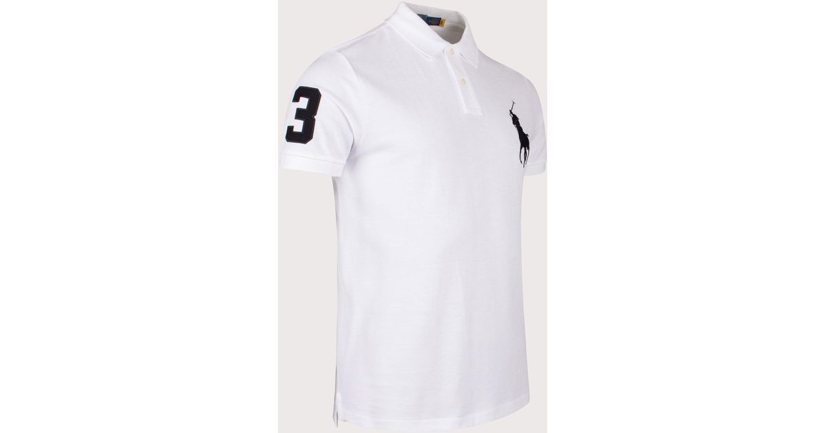 Polo Ralph Lauren Custom Slim Fit Big Pony Mesh Polo Shirt in White for ...