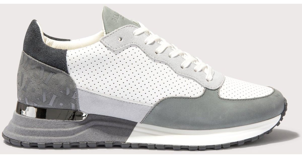 Popham Mens White Mallet Trainers Mallet Popham Perf Trainers In - Main Image