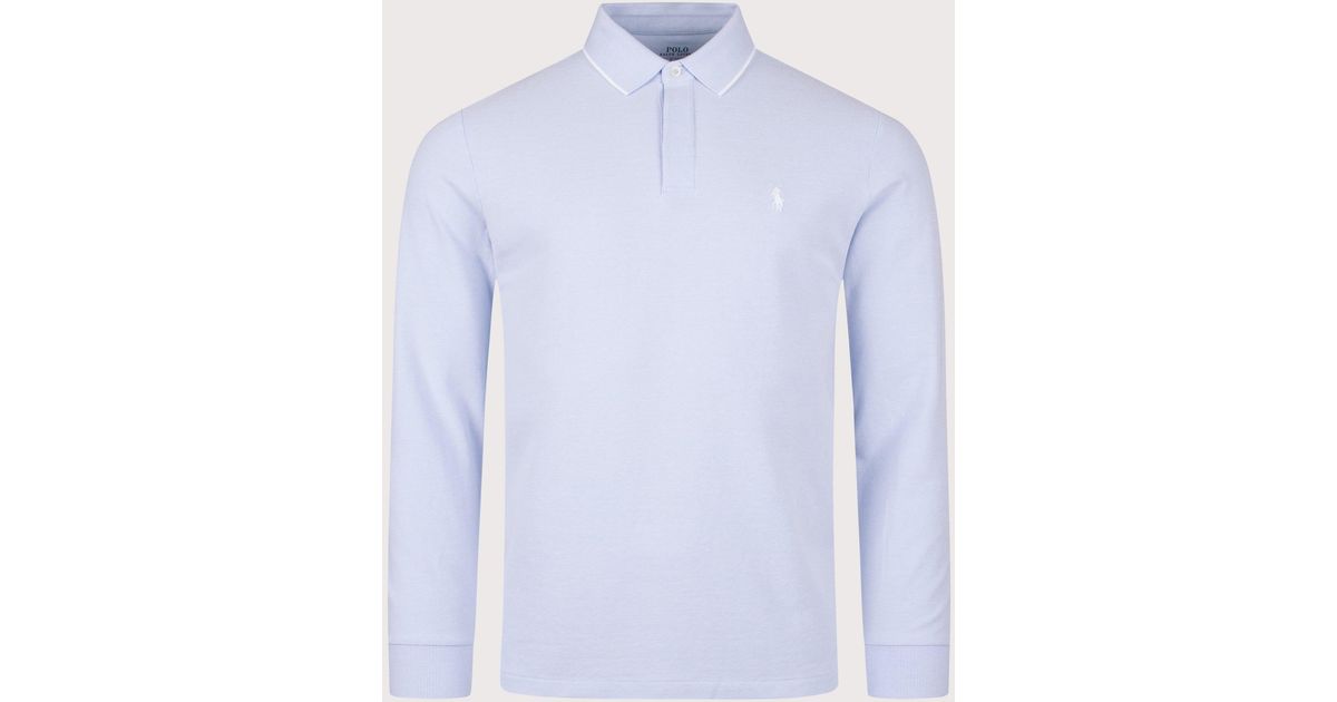 Polo Ralph Lauren Custom Slim Fit Long Sleeve Oxford Mesh Polo Shirt in ...