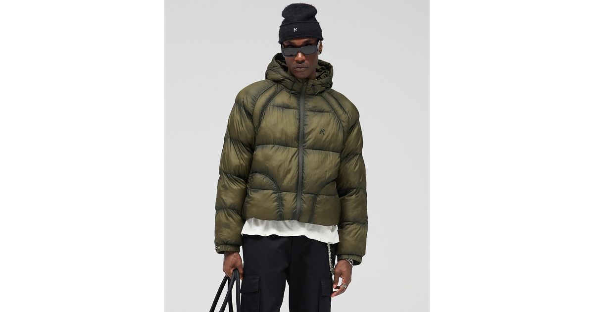 Represent Translucent Hooded Puffer Coat in Green for Men | Lyst UK