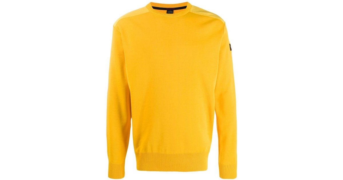 yellow crew neck sweater