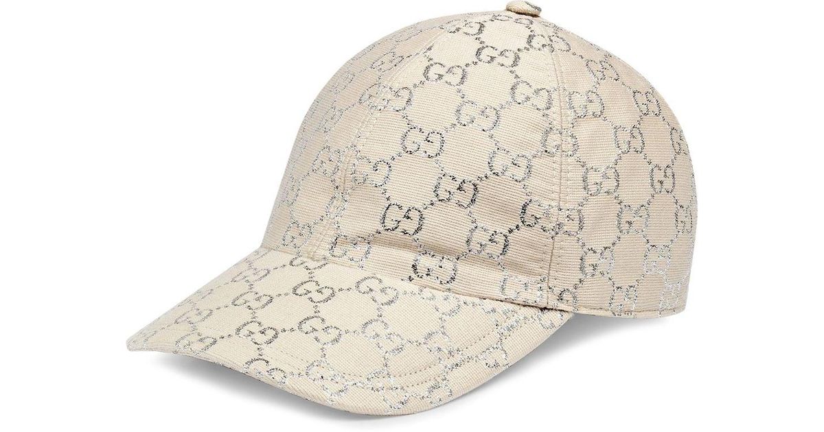 Gucci GG Lamé Baseball Hat in White - Save 37% - Lyst