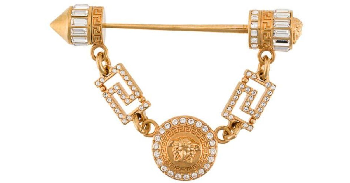 Versace Medusa Tribute Brooch In Gold Metallic Lyst