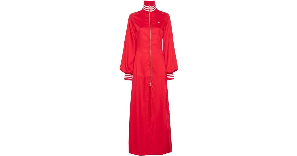 adidas Trefoil-Logo Maxi Dress in Red Lyst UK