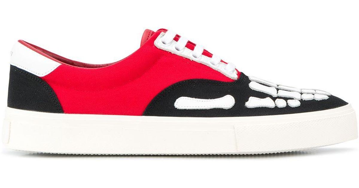 Amiri Leather Low Top Skeleton Sneakers in Red (Black) for Men - Save 29% - Lyst