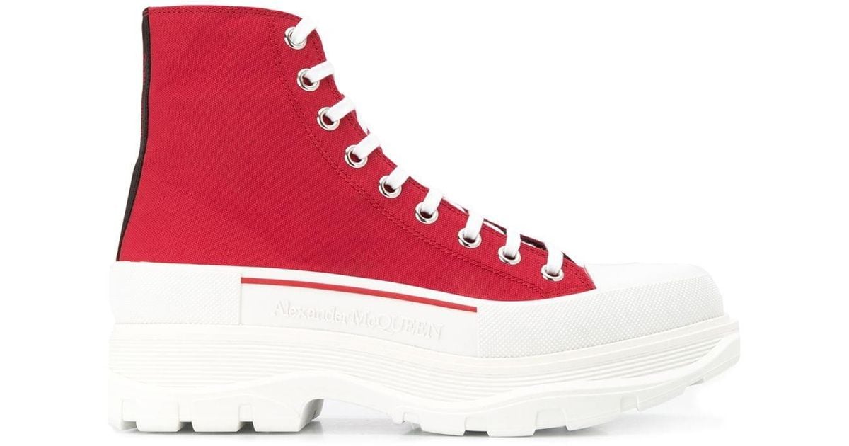 Alexander McQueen Chunky Canvas Sneakers in Red for Men - Lyst