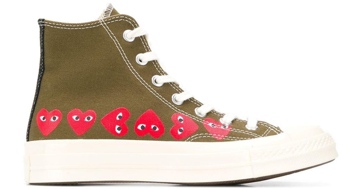 COMME DES GARÇONS PLAY Cotton Chuck Taylor Sneakers in Green - Save 15% ...
