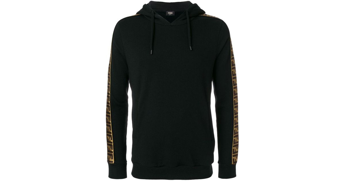 fendi logo panel hoodie