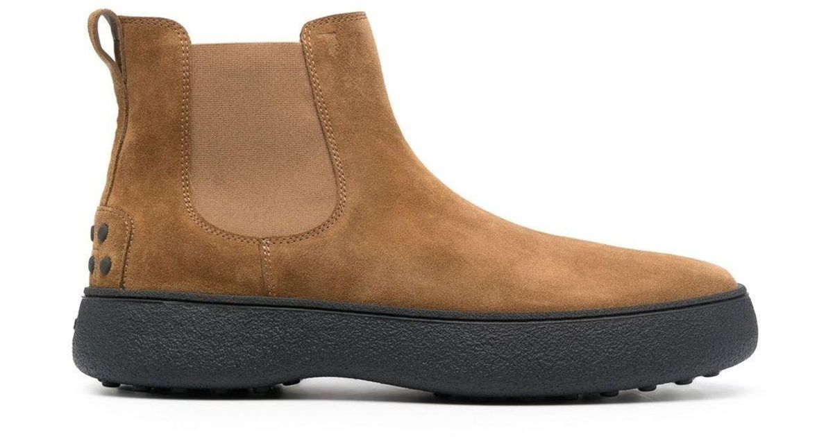 Tod's W.g. Suede Chelsea Boots in Brown for Men | Lyst UK