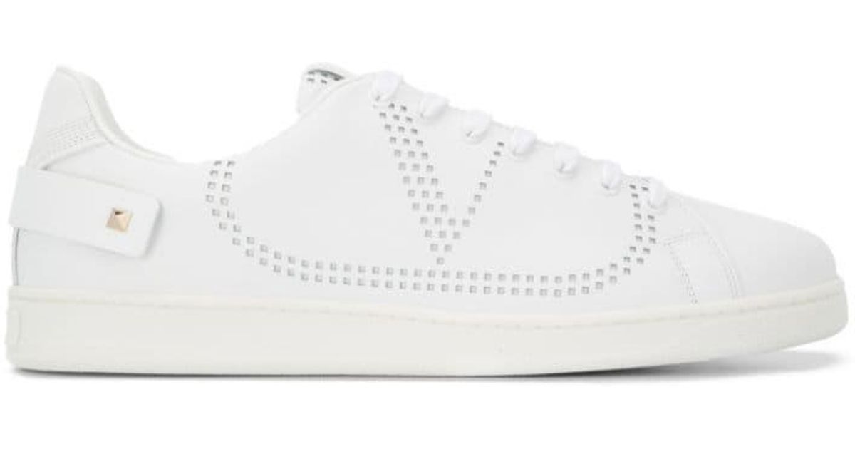 Valentino Leather Garavani Backnet Sneakers in White for Men - Lyst