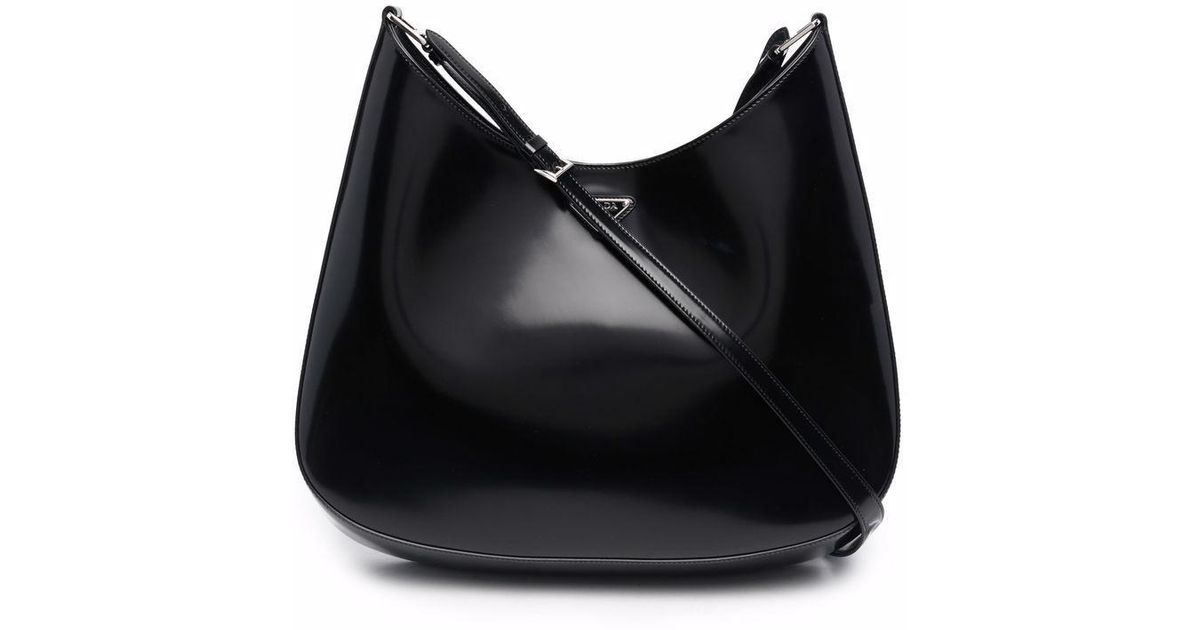 Prada Large Cleo Black Brushed Leather Shoulder Bag - Save 33% - Lyst