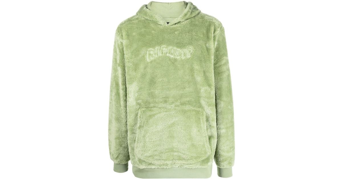 RIPNDIP Waves Logo-embroidered Sherpa Hoodie in Green for Men | Lyst UK