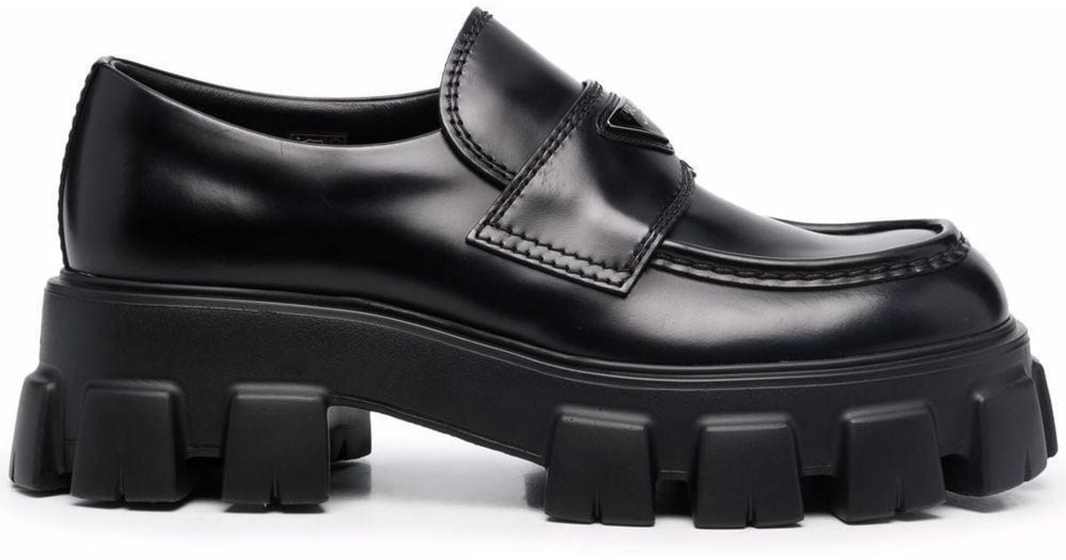 monolith brushed leather pointed loafers