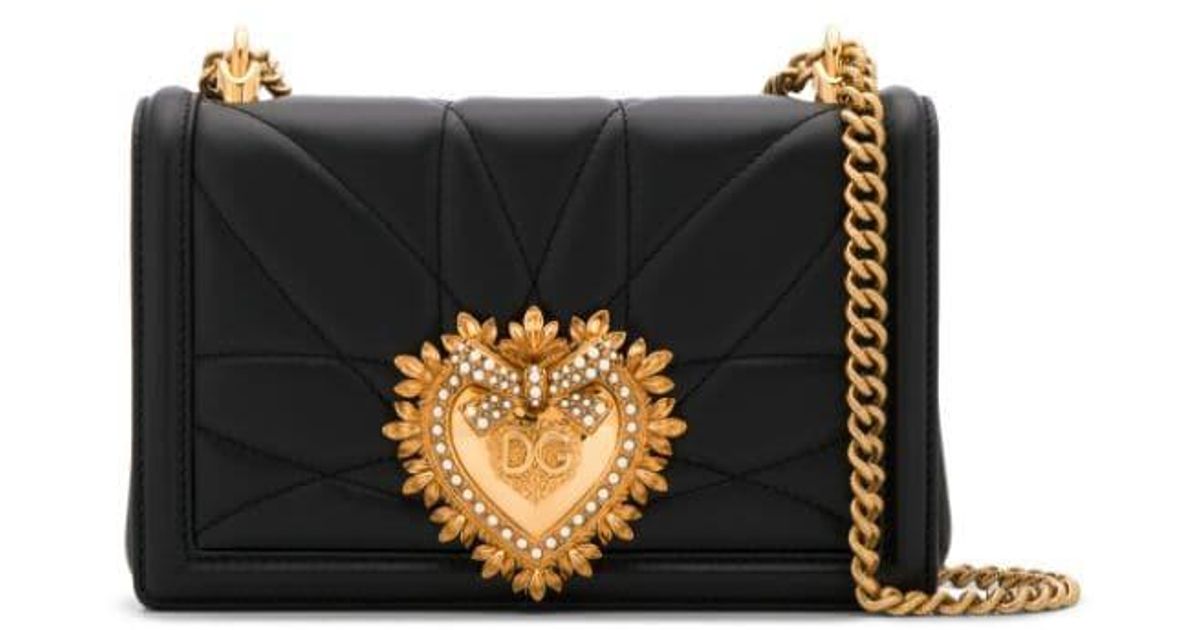 Dolce & Gabbana Leather Medium Devotion Crossbody Bag in Black - Lyst