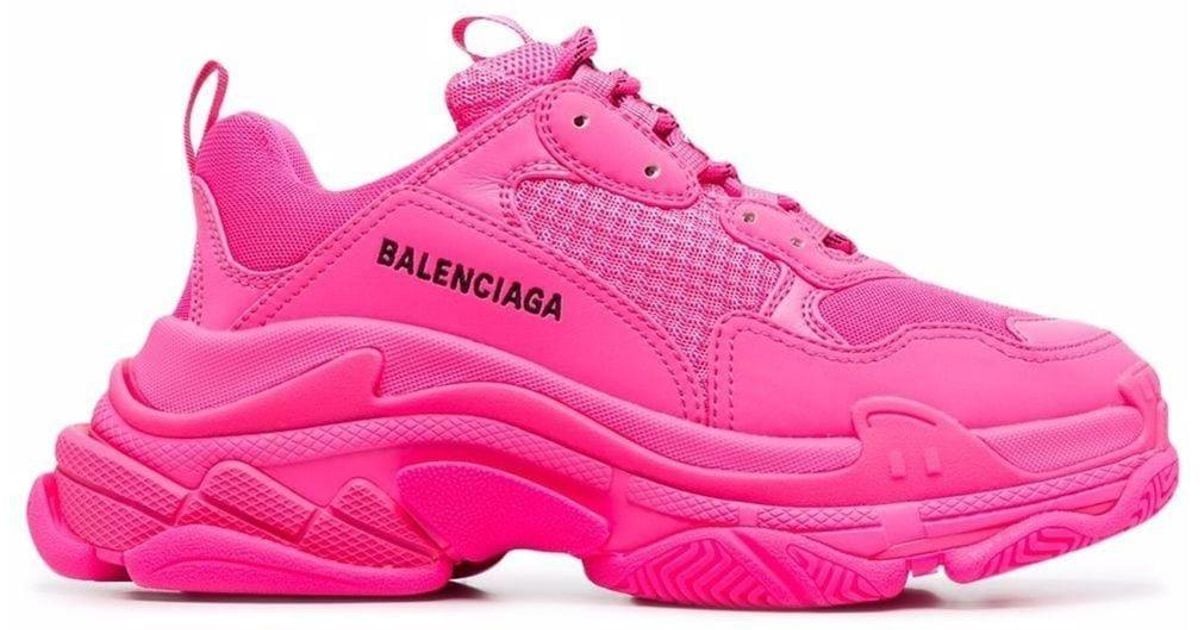 pink balenciaga triple s sneakers