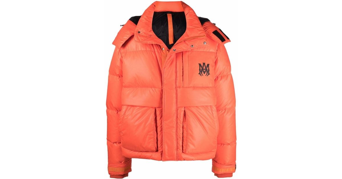 Amiri Goose Hooded Down Puffer Jacket in Orange for Men - Lyst