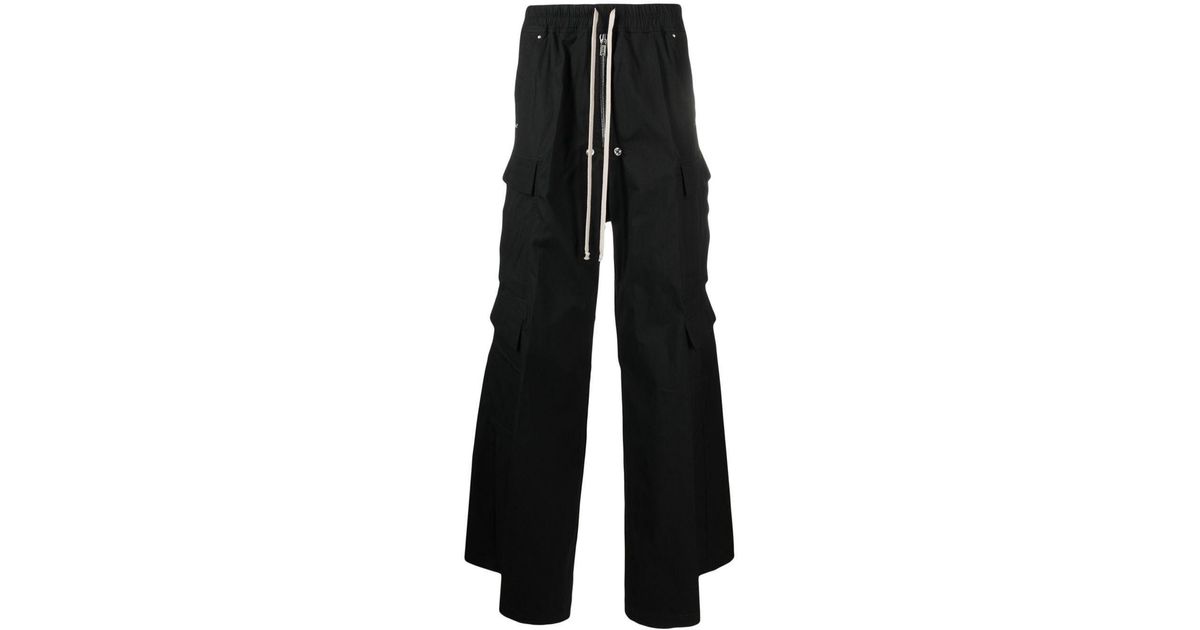 Rick Owens Belas Cotton Cargo Pants in Black for Men | Lyst
