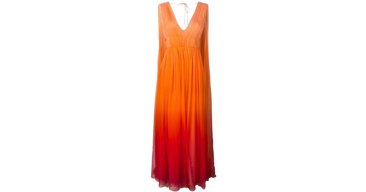 Alberta Ferretti Gradient Dress in Orange | Lyst
