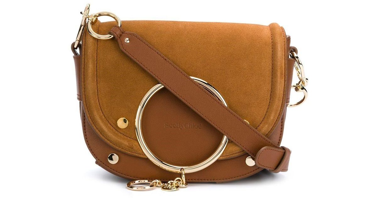 See By Chloé Mara Suede Panel Crossbody Bag in Brown | Lyst