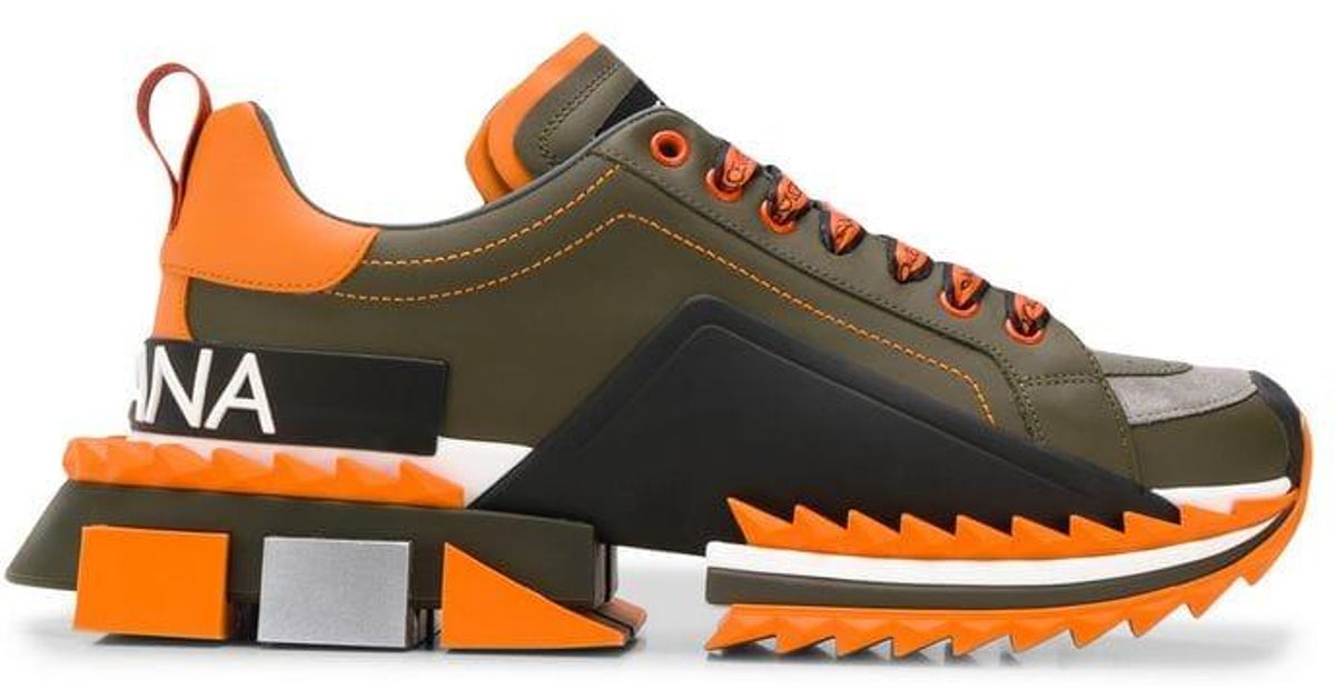 Dolce & Gabbana Super King Low-top Sneakers in Green/Orange (Green) for ...