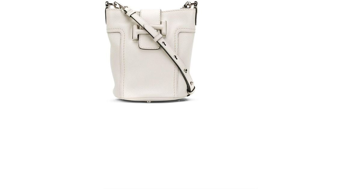 Tod's Double T Mini Bucket Bag in White Lyst