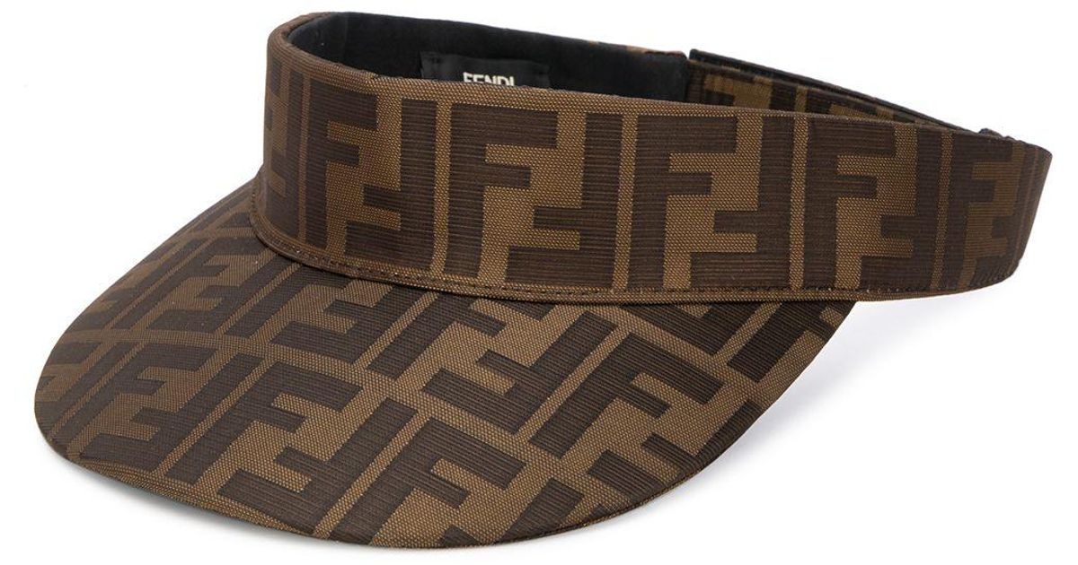 Fendi Cotton Ff Pattern Visor Hat in 