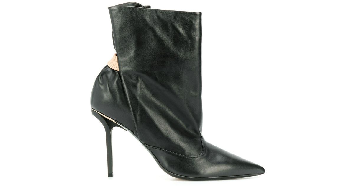flat ruched ankle boots