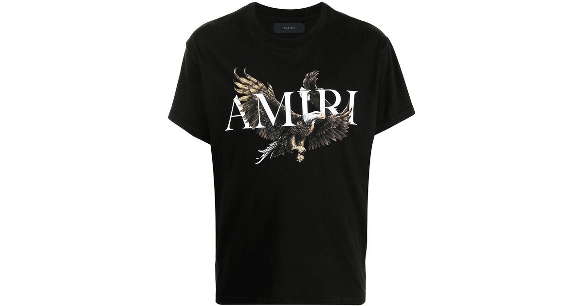 Amiri Eagle-print Cotton T-shirt in Black for Men - Lyst