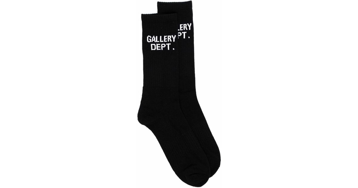 GALLERY DEPT. Synthetic Logo-intarsia Ribbed Socks in Black for Men - Lyst