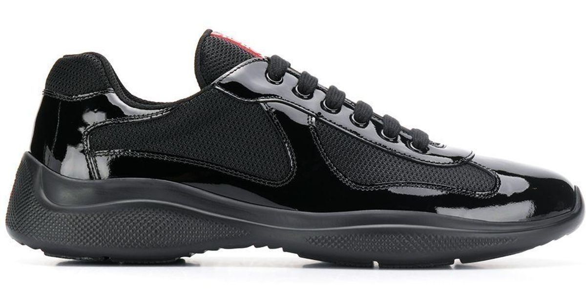 Prada Leather America's Cup Low-top Sneakers in Black for Men | Lyst Canada