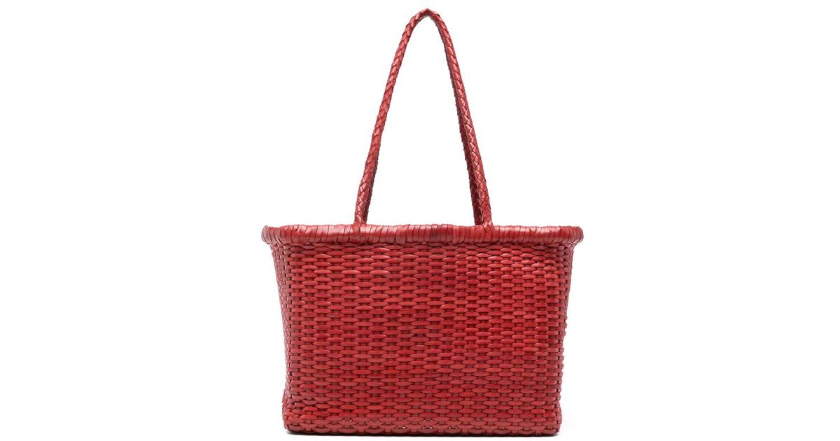 Dragon Diffusion Small Grace Basket Woven Tote Bag in Red | Lyst