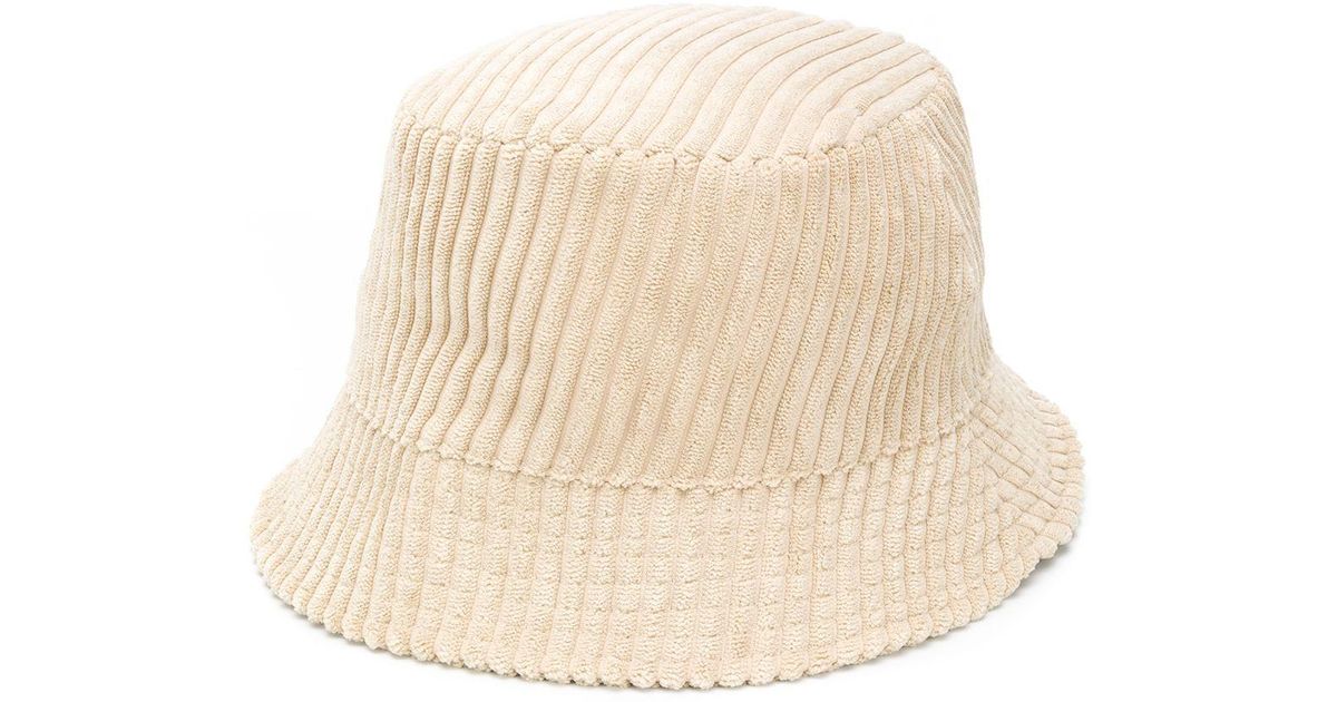 Isabel Marant Cotton Ribbed Bucket Hat in Natural - Lyst