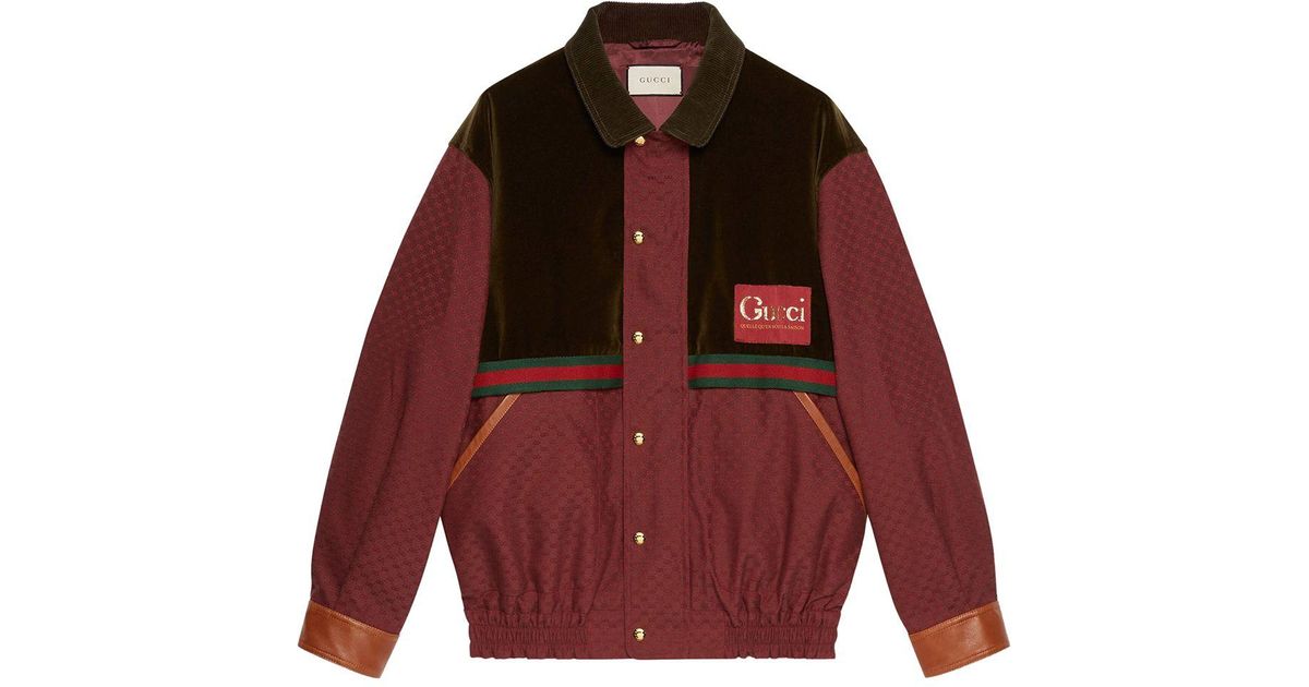 Gucci Mini GG Jacket With Velvet Details in Red for Men | Lyst UK