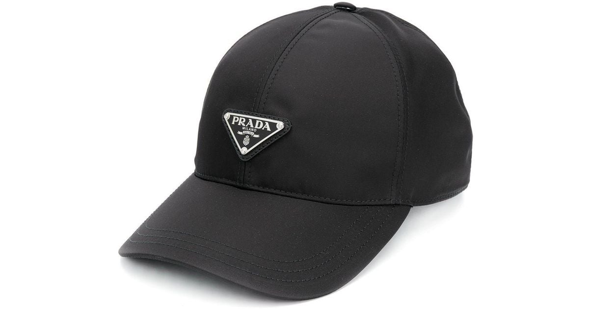 Prada Satin-finish Baseball Cap in Black for Men | Lyst