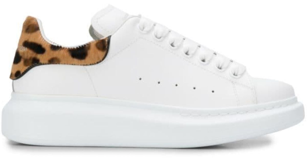 Alexander McQueen Leather Leopard Print Oversized Low-top Sneakers in ...